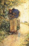 Camille Pissarro Back hay farmer painting